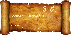 Boskó Ozsvát névjegykártya